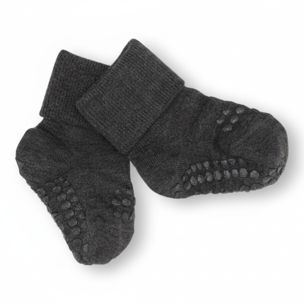 Antypoślizgowe skarpetki do nauki chodzenia BAMBOO Dark Grey Melange / GoBabyGo