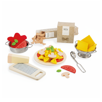 Filcowy zestaw makaronów i akcesoria do przyrządzania włoskiej pasty 3+ / Janod J06598