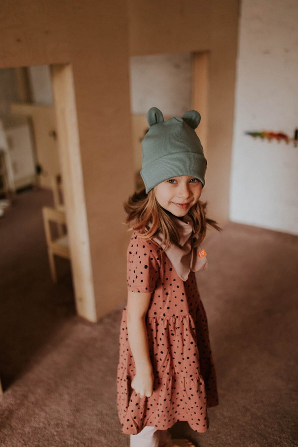 Czapka Puchatka - pistacja / Benni