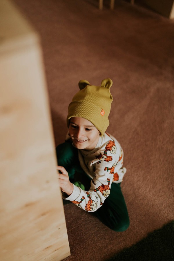 Czapka Puchatka - pistacja / Benni