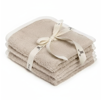 3-pak ręczniczków bambusowych do twarzy, odbijania, mycia - monocolor beige / My Memi