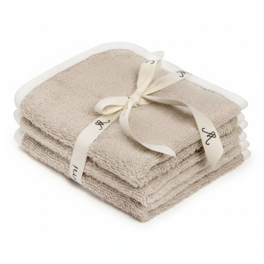 3-pak ręczniczków bambusowych do twarzy, odbijania, mycia BEIGE / My Memi