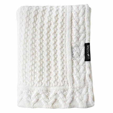 Kocyk z wełny merino - kokosowe ciasteczko PREMIUM / Lullalove