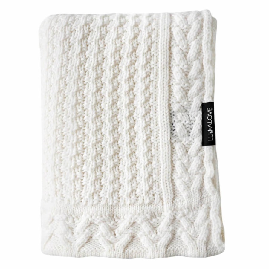 Kocyk z wełny merino - kokosowe ciasteczko PREMIUM / Lullalove