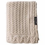 Kocyk z wełny merino - beżowe ciasteczko PREMIUM / Lullalove