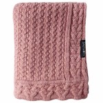 Kocyk z wełny merino - ciasteczko w kolorze piwonii PREMIUM / Lullalove