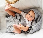 Kocyk z wełny merino - szare ciasteczko PREMIUM / Lullalove