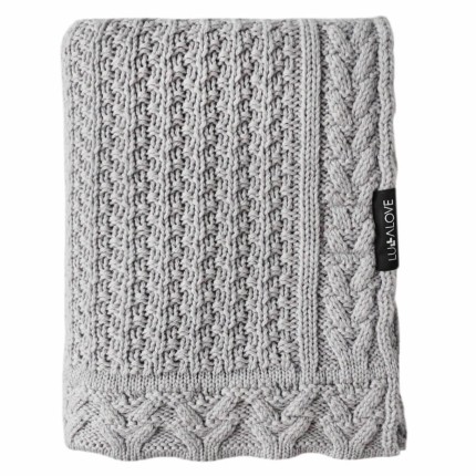 Kocyk z wełny merino - szare ciasteczko PREMIUM / Lullalove