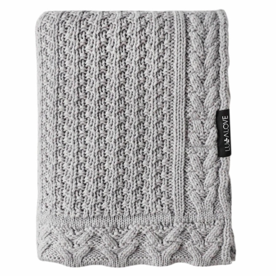 Kocyk z wełny merino - szare ciasteczko PREMIUM / Lullalove