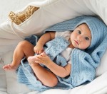 Kocyk z wełny merino - niebieskie ciasteczko PREMIUM / Lullalove