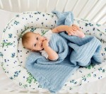 Kocyk z wełny merino - niebieskie ciasteczko PREMIUM / Lullalove