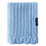 Kocyk z wełny merino - niebieskie ciasteczko PREMIUM / Lullalove