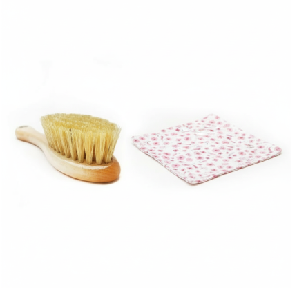 Szczotka na ciemieniuchę z myjką Kwiaty / Lullalove