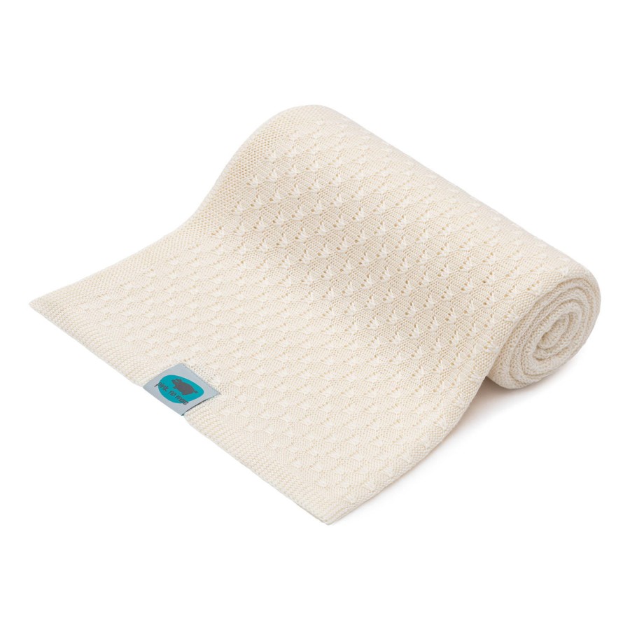 Koc bambusowy nagietki CREAM / Pink no More