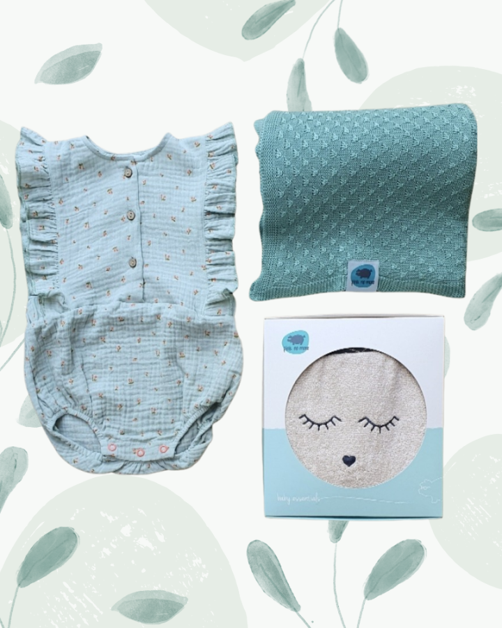 Koc bambusowy nagietki MINT / Pink no More