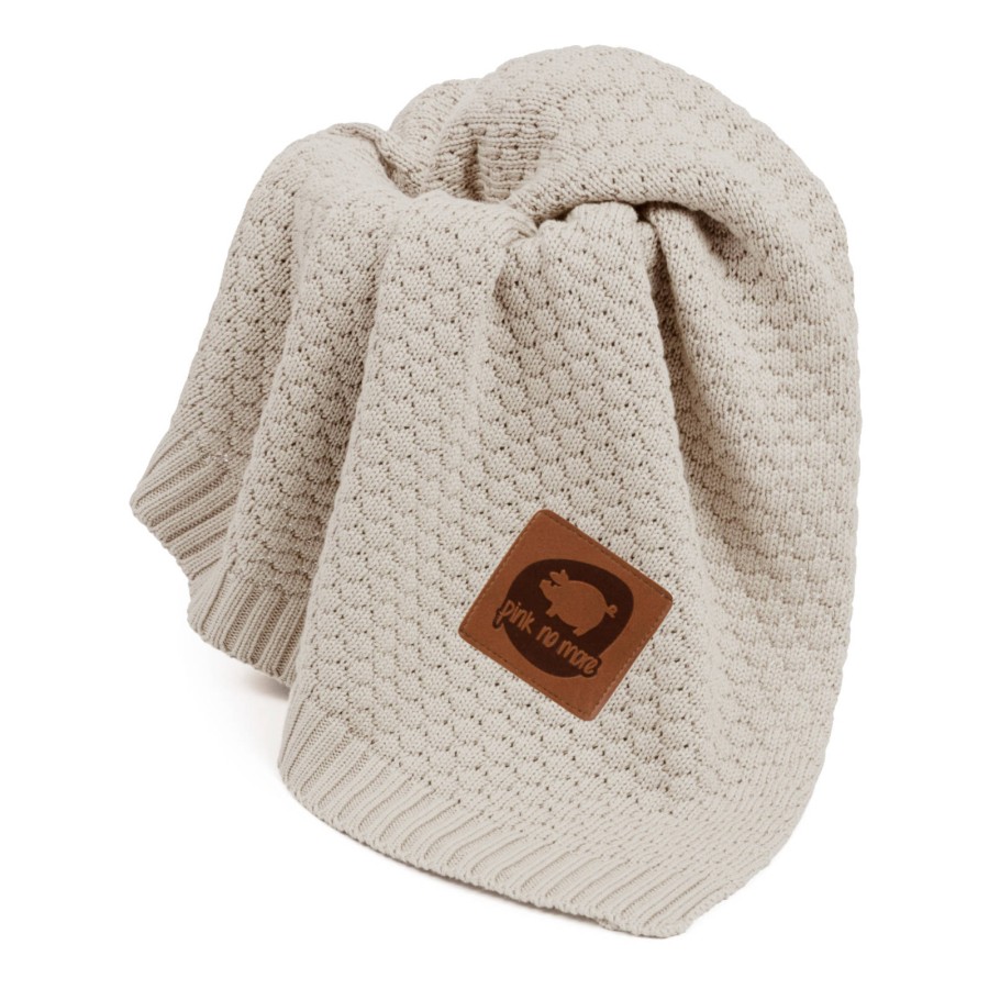 Kocyk bambusowy BUBBLE beige / Pink no More