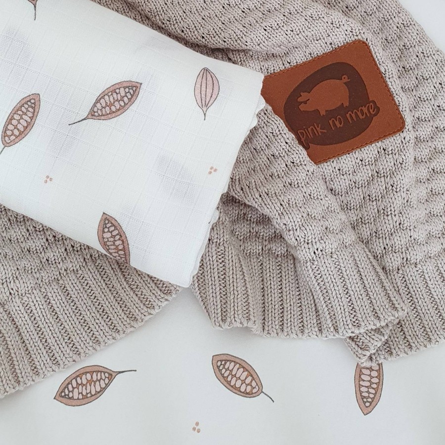 Kocyk bambusowy BUBBLE beige / Pink no More