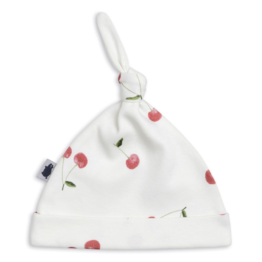 Czapka WISIENKI & BIAŁY 0-3 miesiące DWUPAK / PINK NO MORE