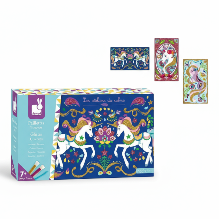 Zestaw kreatywny Magiczny brokat Jednorożce 7+ / Janod