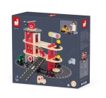 Drewniana remiza strażacka z 5 akcesoriami Bolid 2+ / Janod