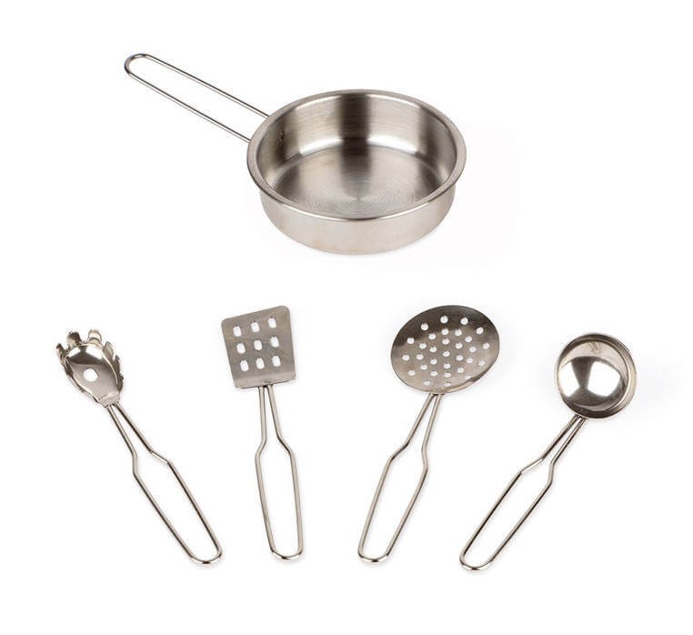 Trójstronna drewniana kuchnia narożna Trio z 5 akcesoriami 3+ / Janod