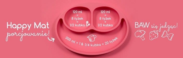 Silikonowy talerzyk z podkładką 2w1 Happy Mat niebieski / EZPZ