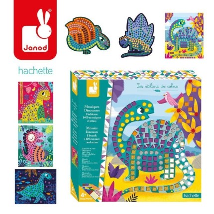 Zestaw kreatywny Mozaika Dinozaury 4+ / Janod J07903