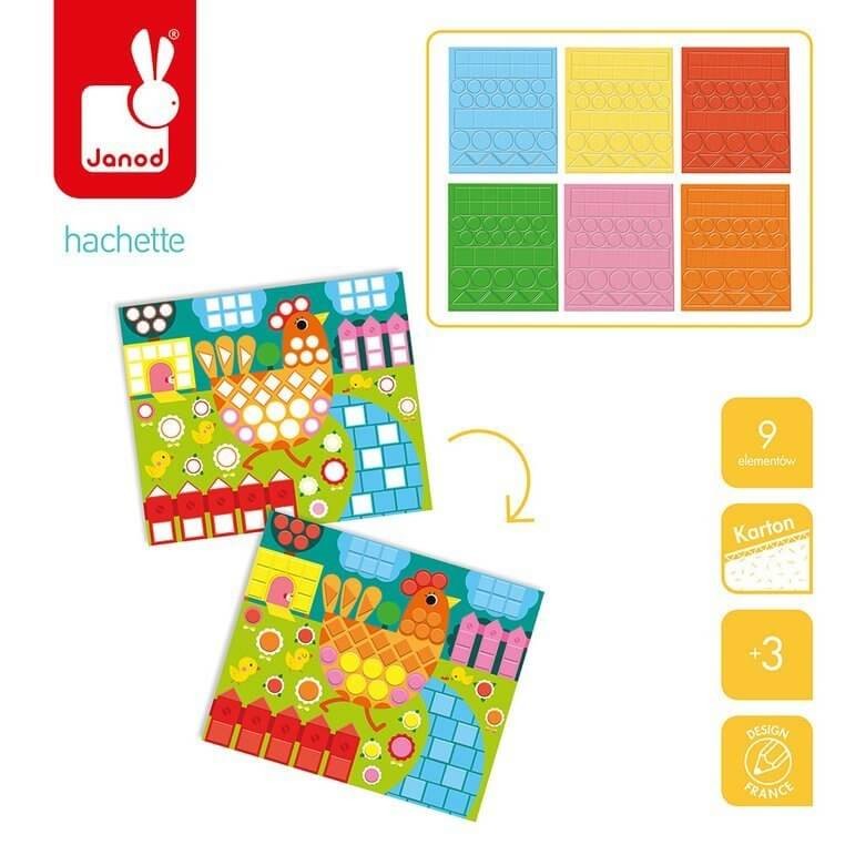 Zestaw kreatywny mozaika - Zwierzęta 3+ / Janod