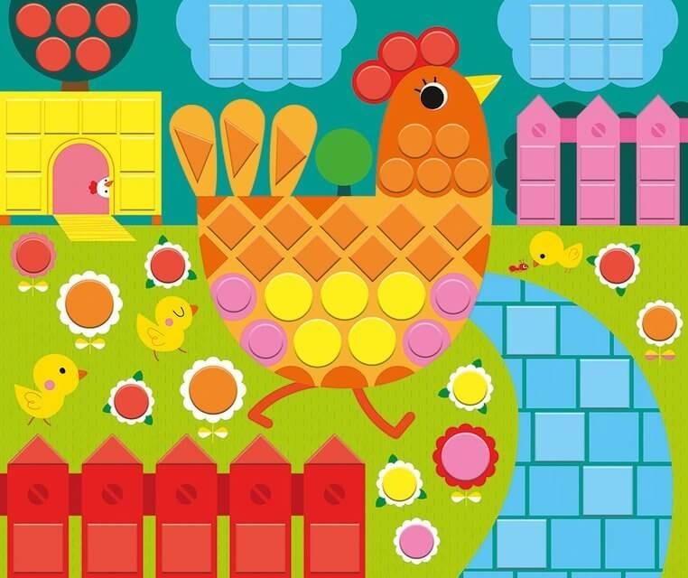 Zestaw kreatywny mozaika - Zwierzęta 3+ / Janod