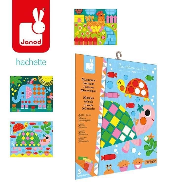 Zestaw kreatywny mozaika - Zwierzęta 3+ / Janod