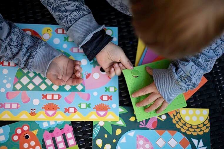 Zestaw kreatywny mozaika - Zwierzęta 3+ / Janod