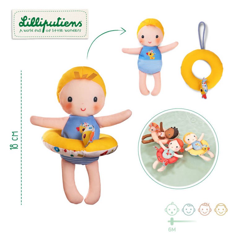 Laleczka do kąpieli Gaspard 6 m+ / Lilliputiens