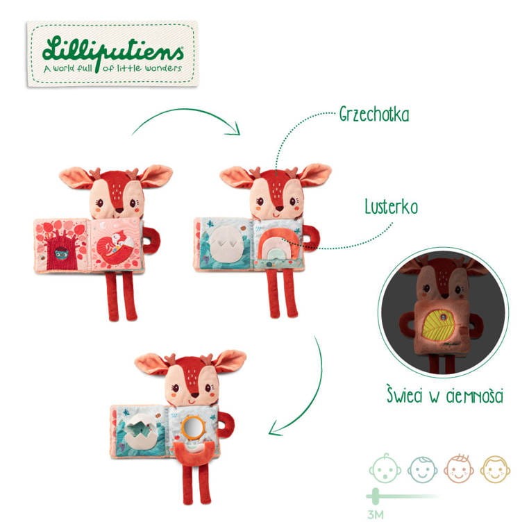 Przytulanka z książeczką Sarenka Stella 3 m+ / Lilliputiens