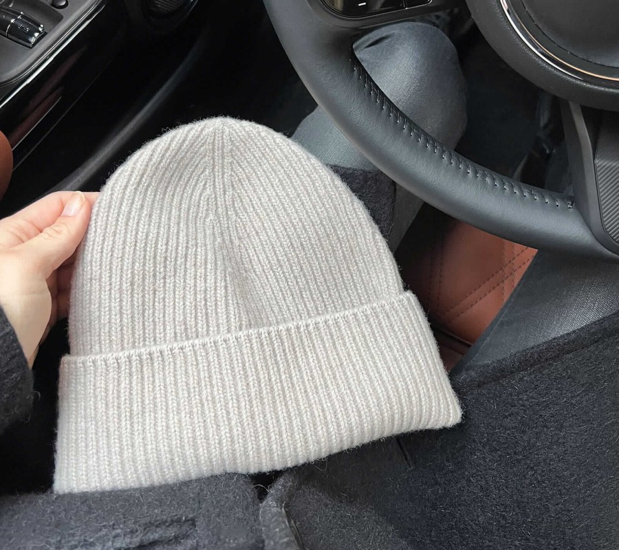 Czapka merino + kaszmir Premium - beż / Lullalove