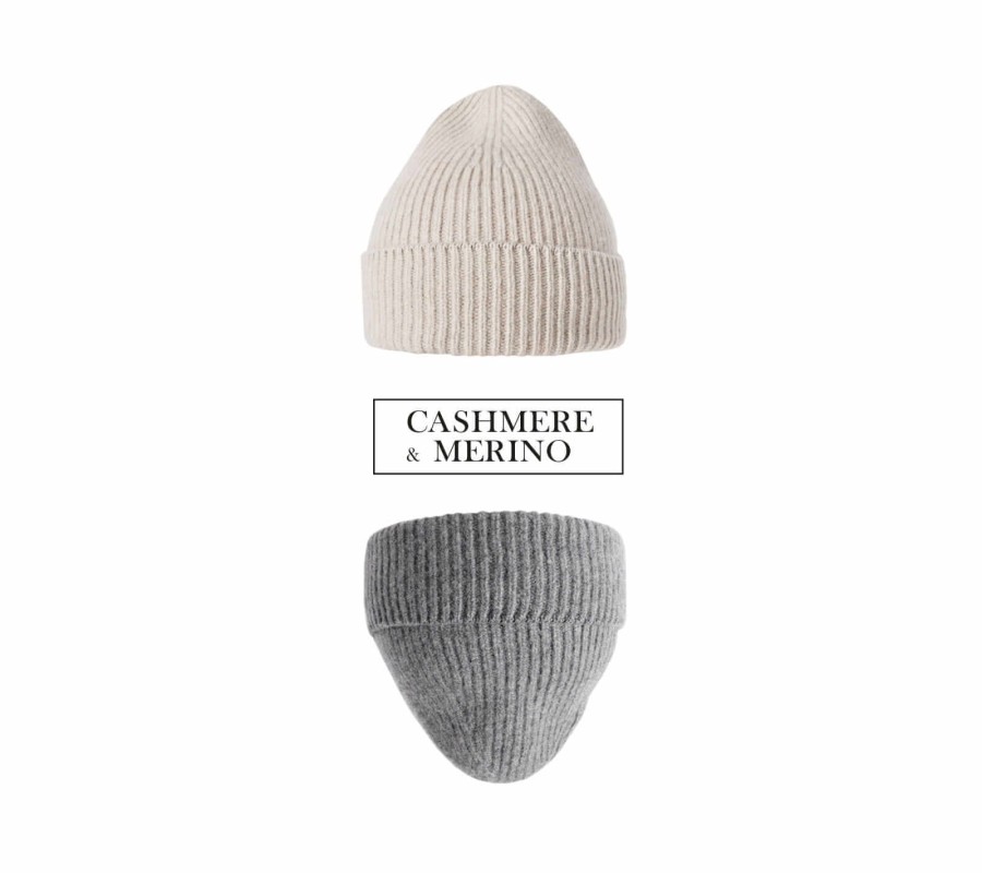 Czapka merino + kaszmir Premium - beż / Lullalove