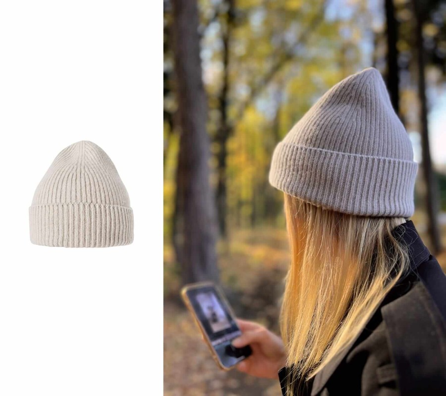 Czapka merino + kaszmir Premium - beż / Lullalove
