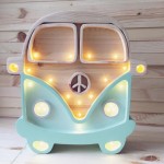 Lampa Little Lights samochód Van, MINT/WOOD / Little Lights