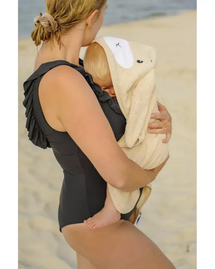 Ręcznik z kapturkiem Królik Effik - beżowy / Effiki