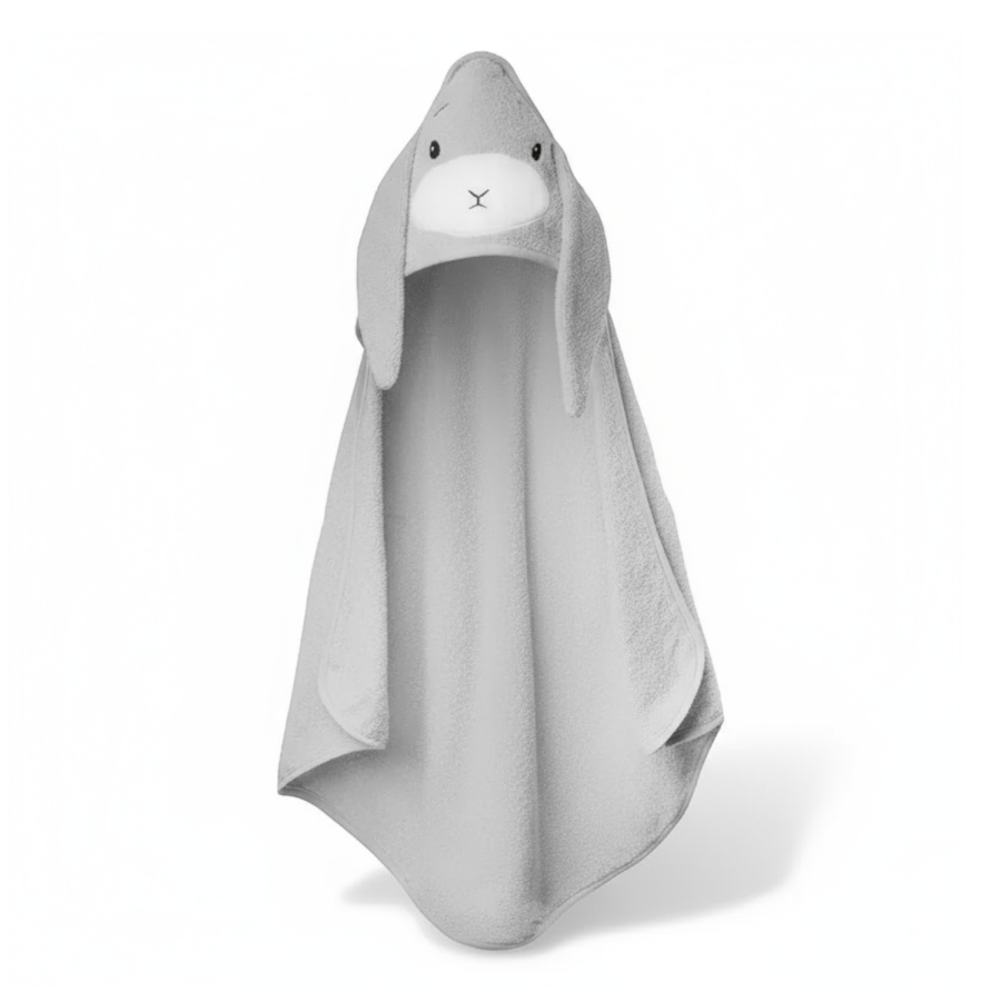 Ręcznik z kapturkiem Królik Effik - szary / Effiki