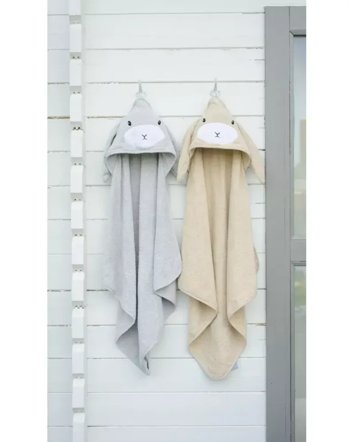 Ręcznik z kapturkiem Królik Effik - szary / Effiki