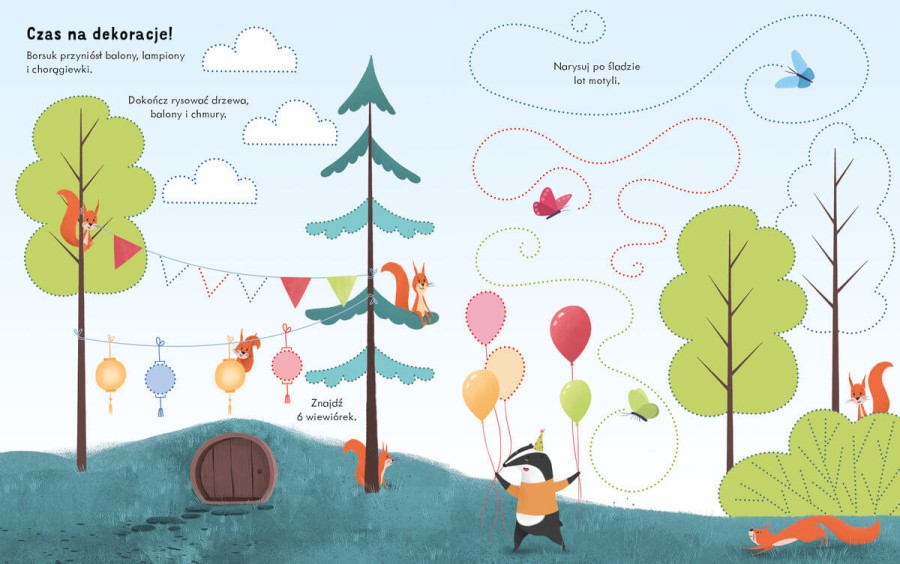 Rysowanki - zmazywanki. Urodziny borsuka / Wilga