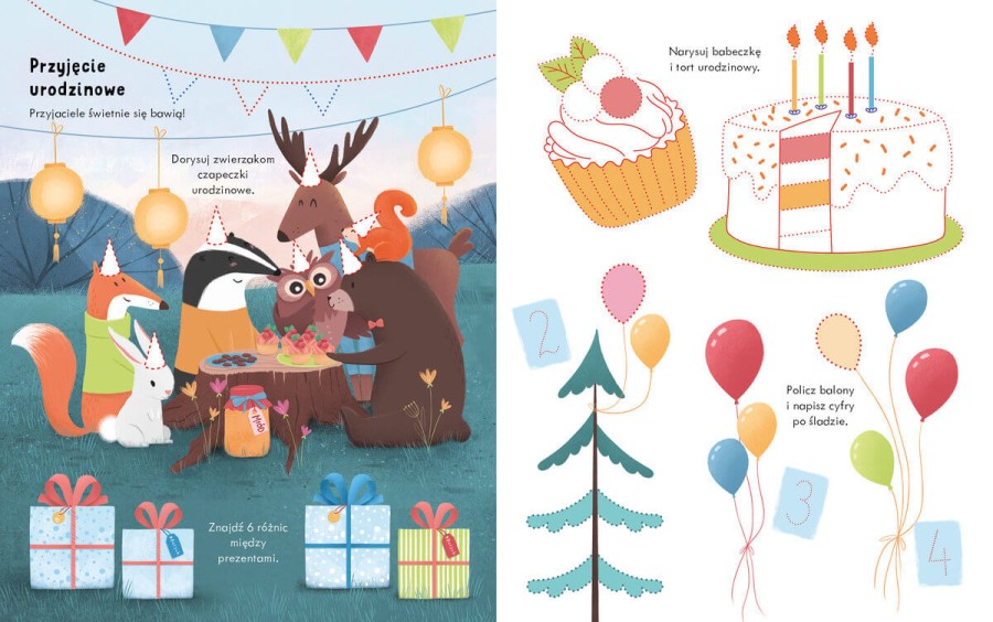 Rysowanki - zmazywanki. Urodziny borsuka / Wilga
