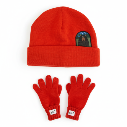 Komplet Zimowy dla Dzieci Czapka i Rękawiczki - Miś / FlapJack