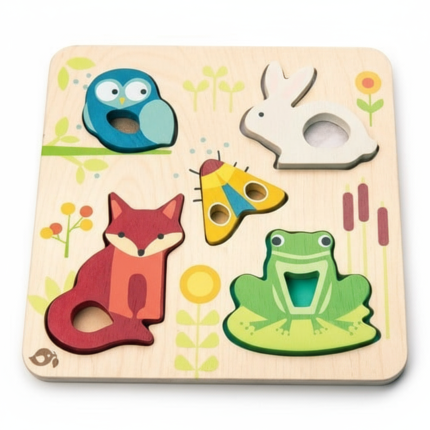 Drewniana układanka sensoryczna - Zwierzęta na łące / Tender Leaf Toys