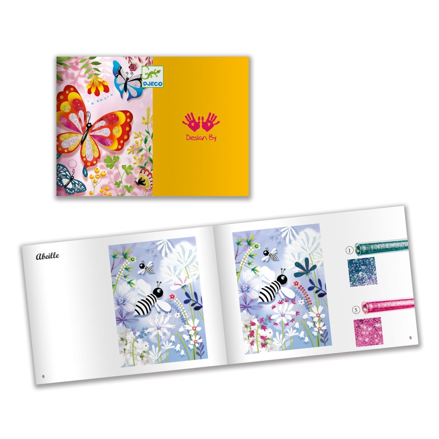 Zestaw artystyczny z brokatem MOTYLE / Djeco DJ0950