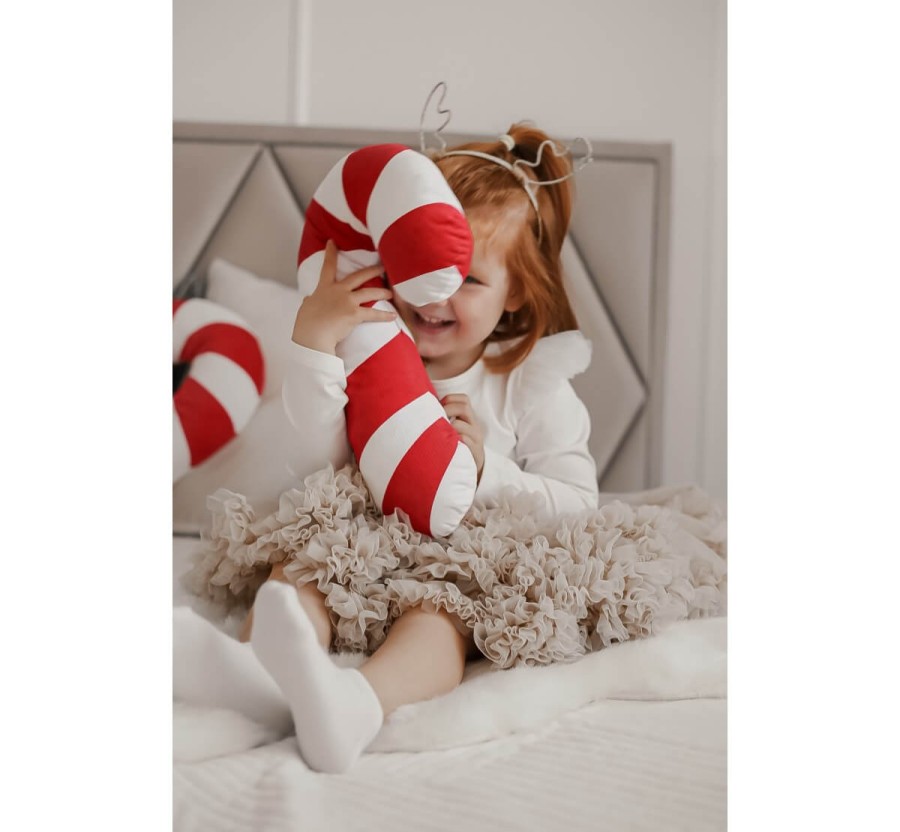 Świąteczna poduszka - Laska cukrowa / Babysteps