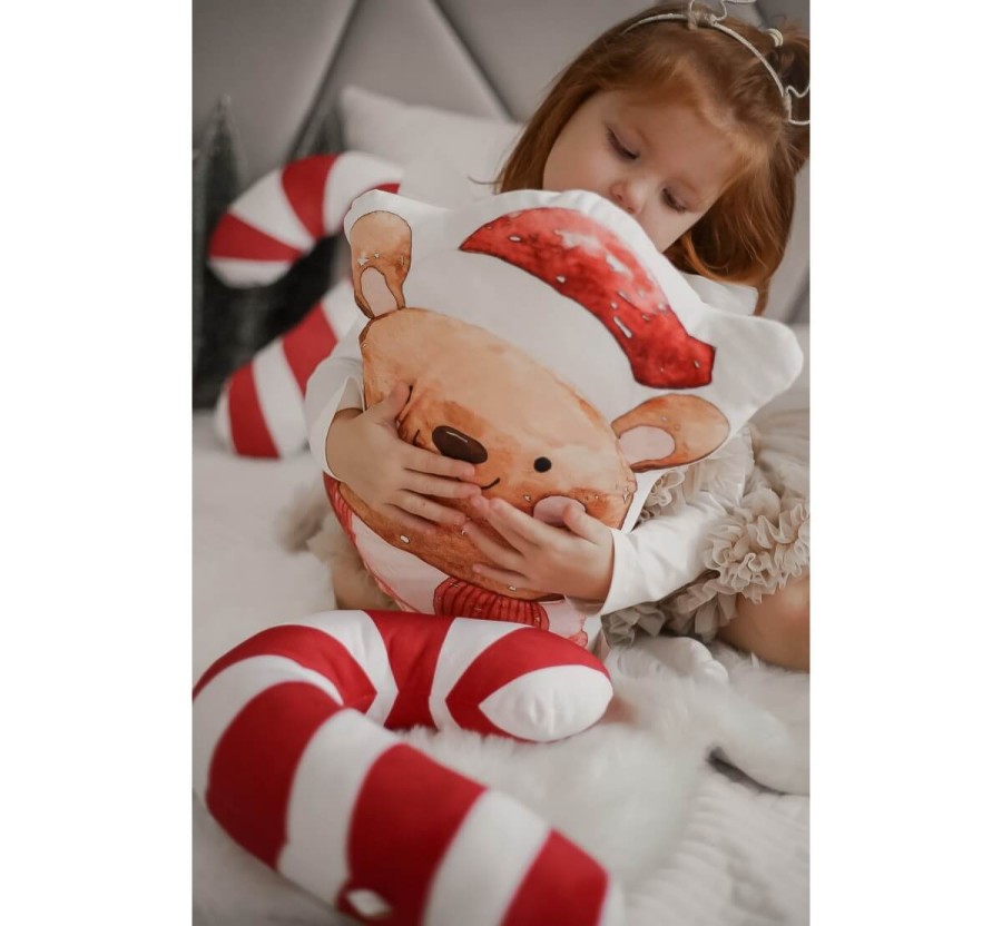 Świąteczna poduszka - Laska cukrowa / Babysteps