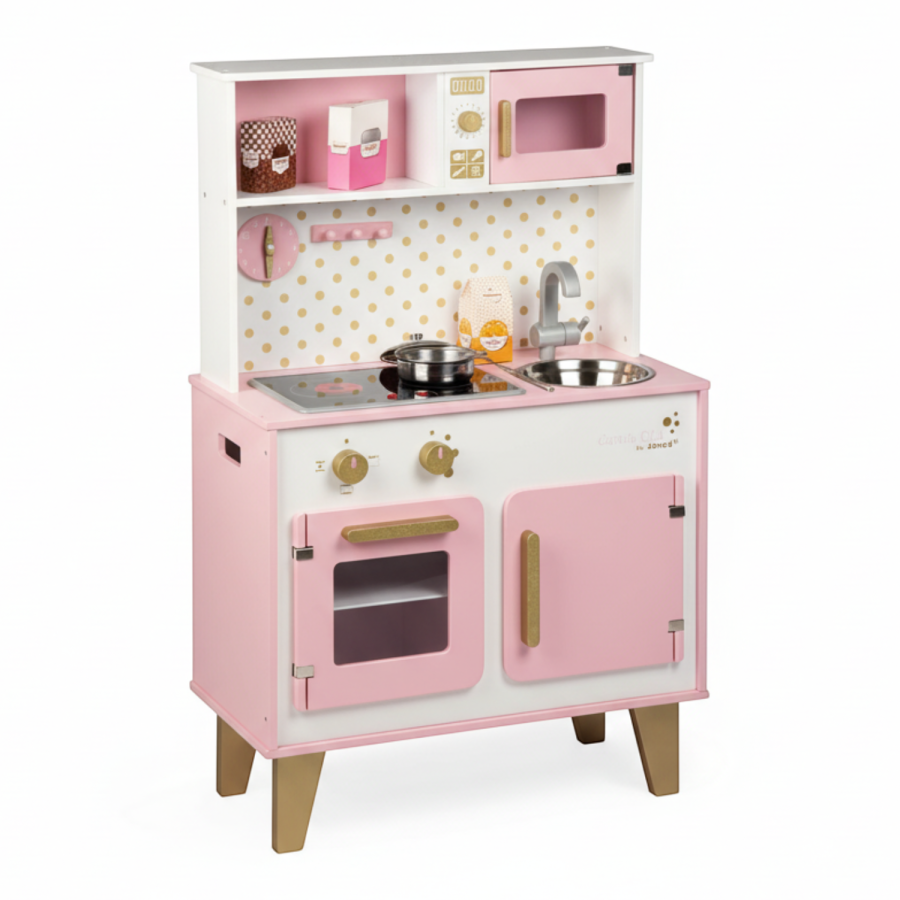 Duża kuchnia drewniana z dźwiękiem i 6 akcesoriami Candy Chic / Janod