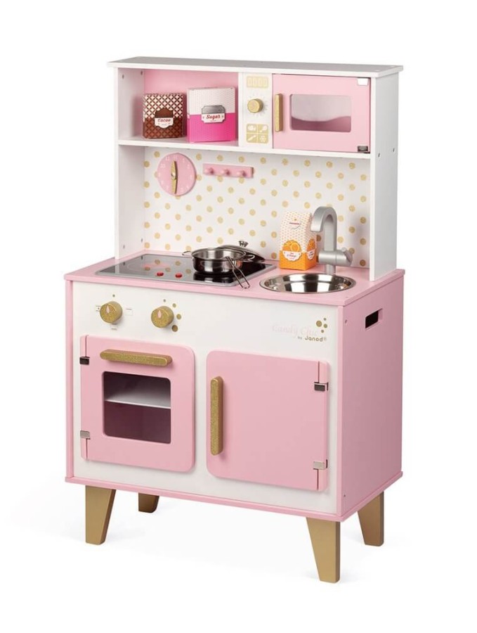 Duża kuchnia drewniana z dźwiękiem i 6 akcesoriami Candy Chic / Janod