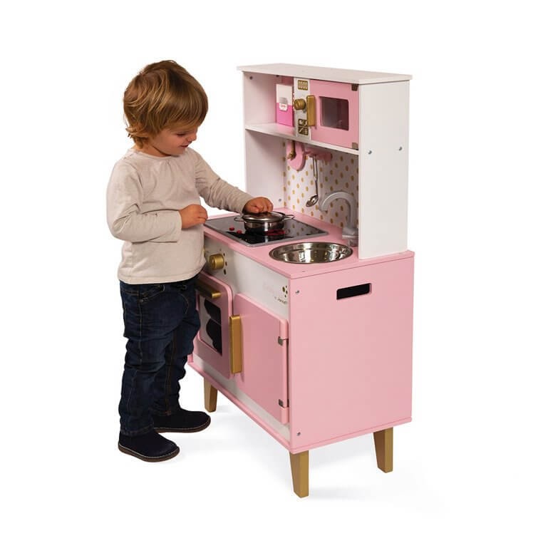 Duża kuchnia drewniana z dźwiękiem i 6 akcesoriami Candy Chic / Janod